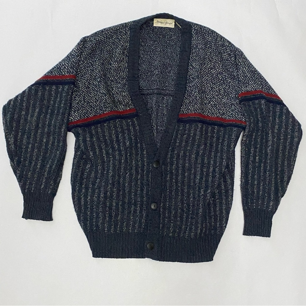 Vintage Micheal Gerald Knit Cardigan Mens Sweater M
